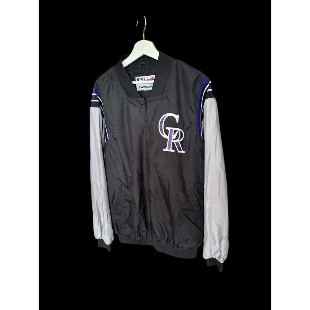 Vintage Colorado Rockies Majestic Windbreaker Pullover Sz L/XL Distressed *flaws